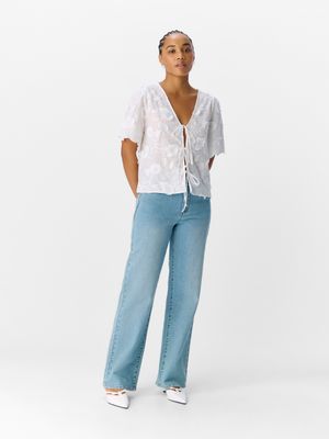 Object OBJMINI RE S/S V-NECK TOP 139 White 23047079