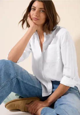 Cecil LINEN_ Solid Shirt Blouse White B345377