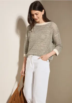 Cecil Structured Fancy Yarn Mix pearl beige B303255