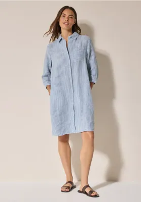Cecil LINEN_Stripe Chambray Dress chambray forever blu B144328