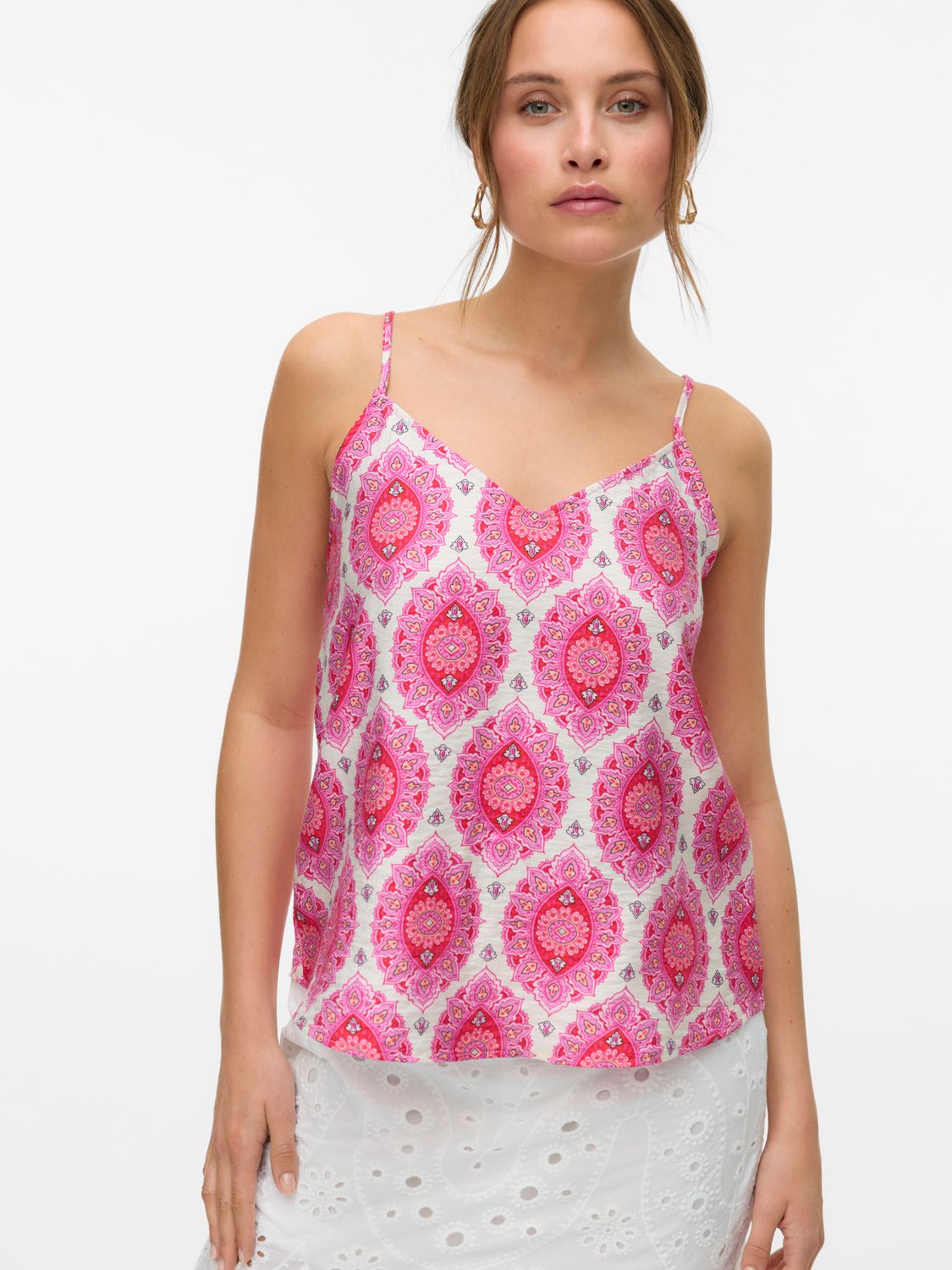 Vero Moda VMEVELI SINGLET TOP WVN LCS GA Birch/EVELI AOP 10333809