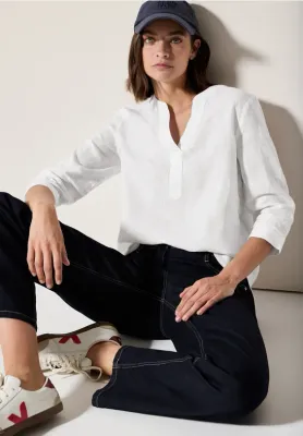 Cecil LINEN_Solid Blouse White B345359