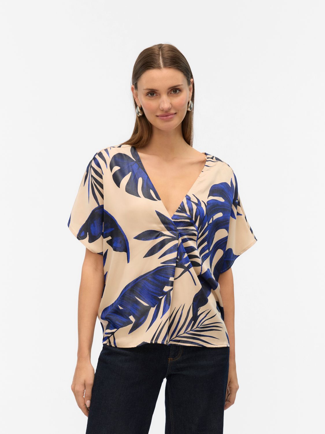 Vero Moda VMVINA WIDE TOP WVN GA LCS Cloud Dancer/Leaf 10333759
