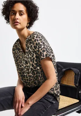 Street One LTD QR Shirtblouse w splitneck Black A345729