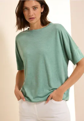Cecil TOS Deco Stone T-Shirt matcha green B323371