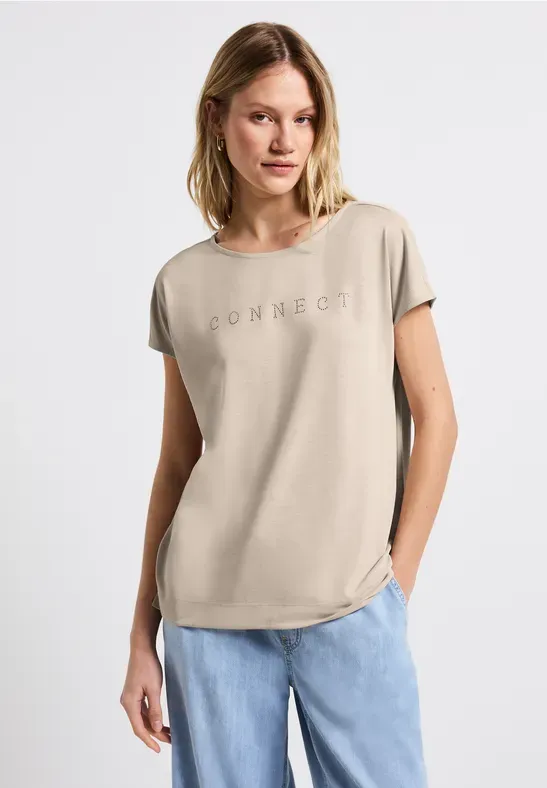 Street One LTD QR silk look shirt w.stone coastal beige A323340
