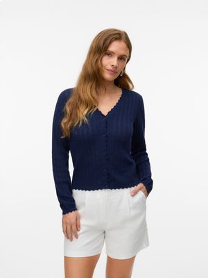 Vero Moda VMLUXLIGHT POINTELLE LS V-NECK CARD: Navy Blazer 10330776