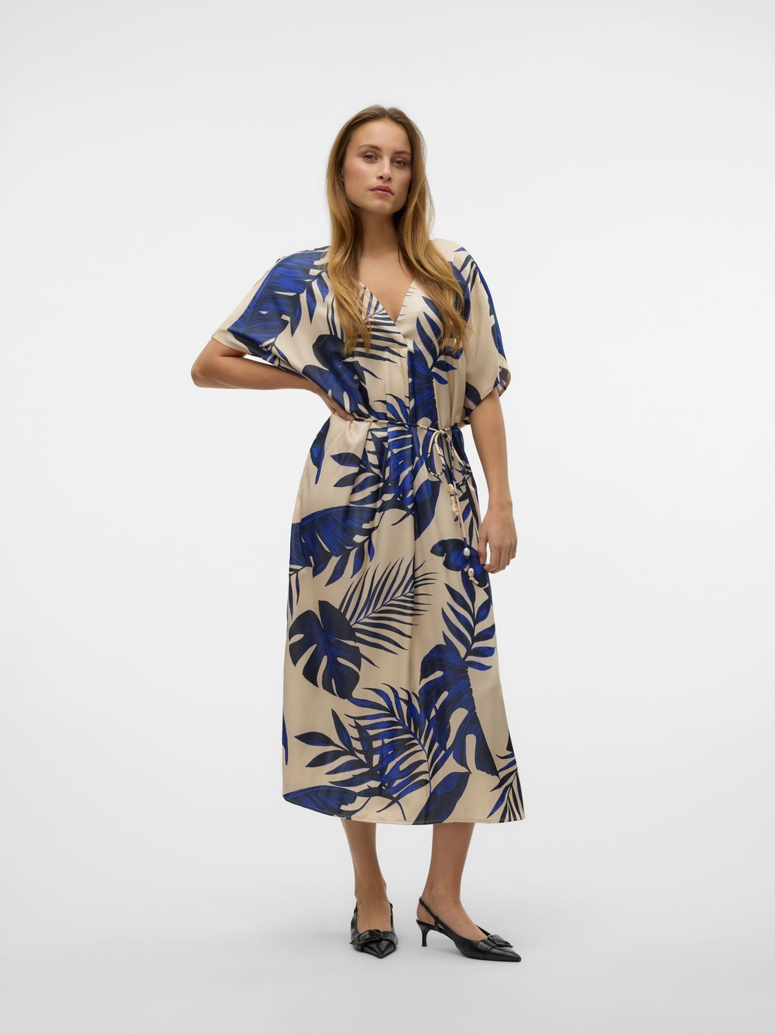 Vero Moda VMVINA WIDE 7/8 KAFTAN WVN GA Cloud Dancer/Leaf 10327430