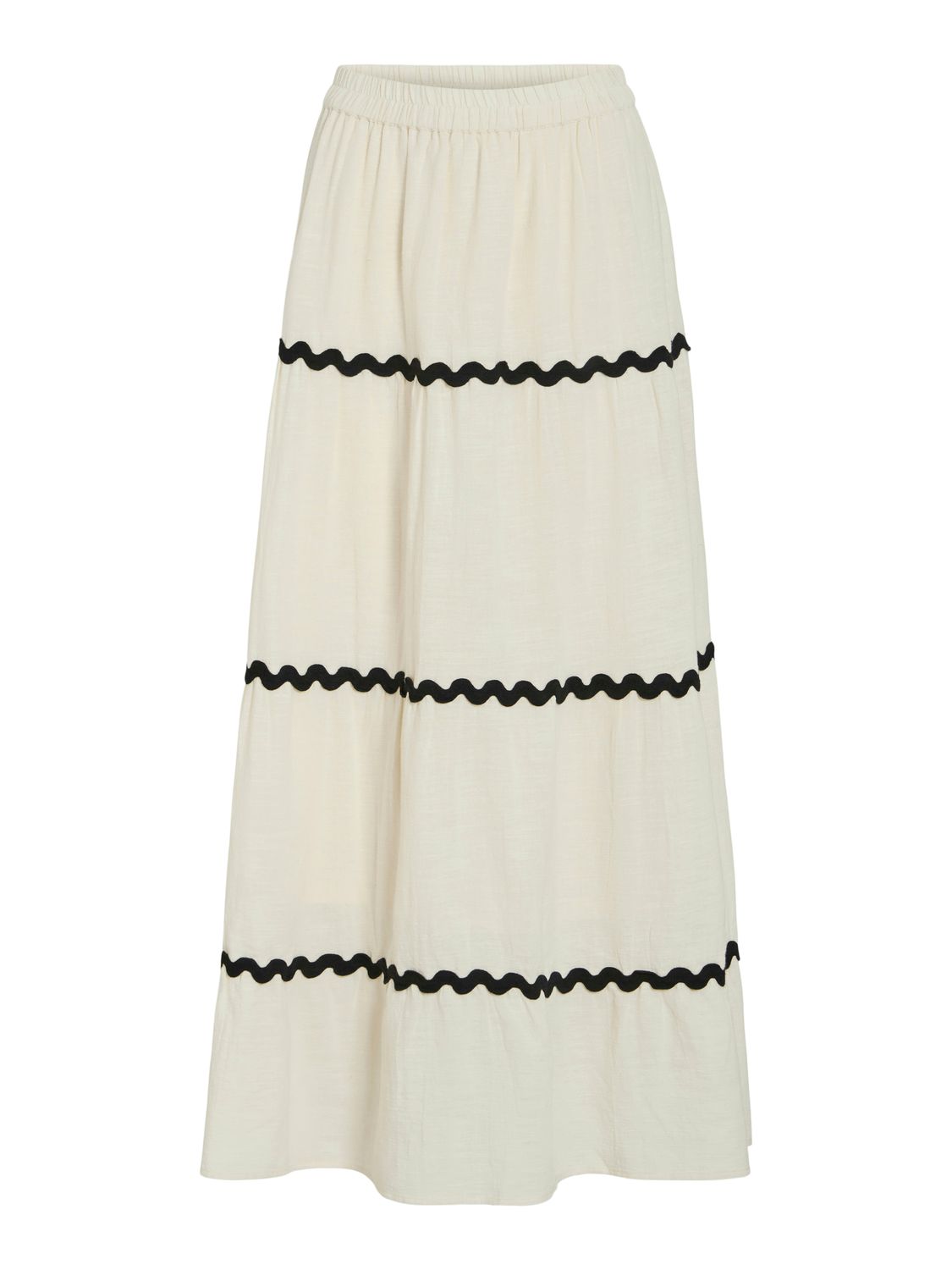 Vila VIMANDA WAVY H/W MAXI SKIRT Birch/Black beauty 14106794