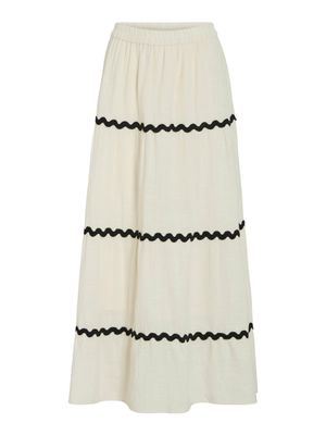 Vila VIMANDA WAVY H/W MAXI SKIRT Birch/Black beauty 14106794