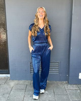Vero Moda VMDUVI HW WIDE PANT JRS BTQ GA Navy Blazer 10329787
