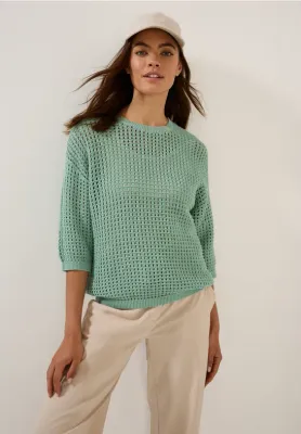 Cecil TOS_Crochet Roundneck matcha green B303266