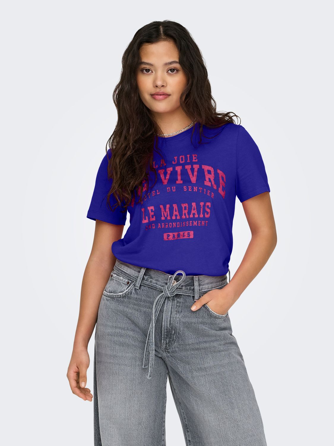 Only ONLREGINA S/S REG TEE CS JRS Clematis Blue/De vivre 15319748