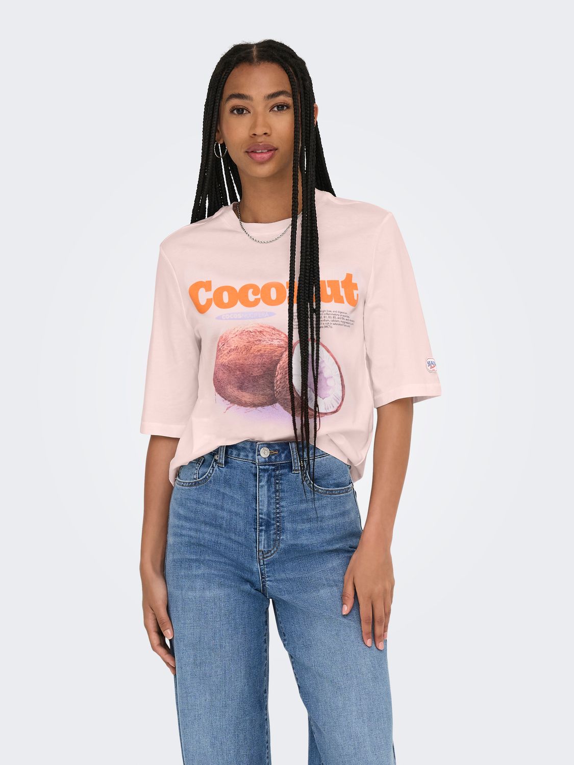 Only ONLPHOEBE S/S FRESH TOP BOX JRS Mauve Chalk/Coconut w/o labels 15351369