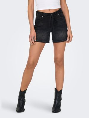 Only ONLGIANNA MW BELTED SHORTS AZG DNM : Washed Black 15340706