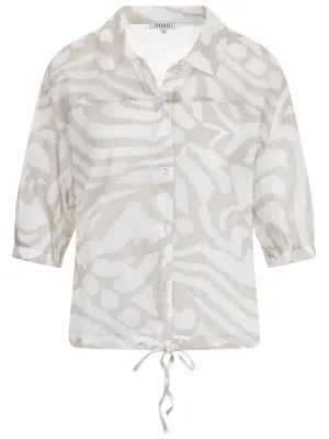 Zoso Printed blouse sand 253Ciska