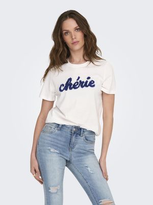 Only ONLLUCIA LIFE REG S/S SLIT TOP BOX : Cloud Dancer/Cherie 15324070