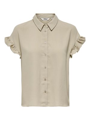 Only ONLMETTE LIFE SS FRILL SHIRT WVN CS Pure Cashmere 15353160