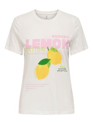 Only ONLCAMERON LIFE REG S/S TOP BOX CS : Cloud Dancer/Eureka 15354526