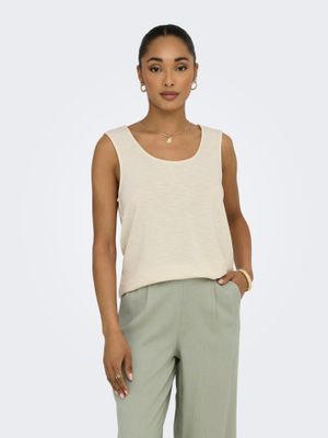 Only ONLFREDA S/L U-NECK MIX TOP BOX JRS Antique White 15350370