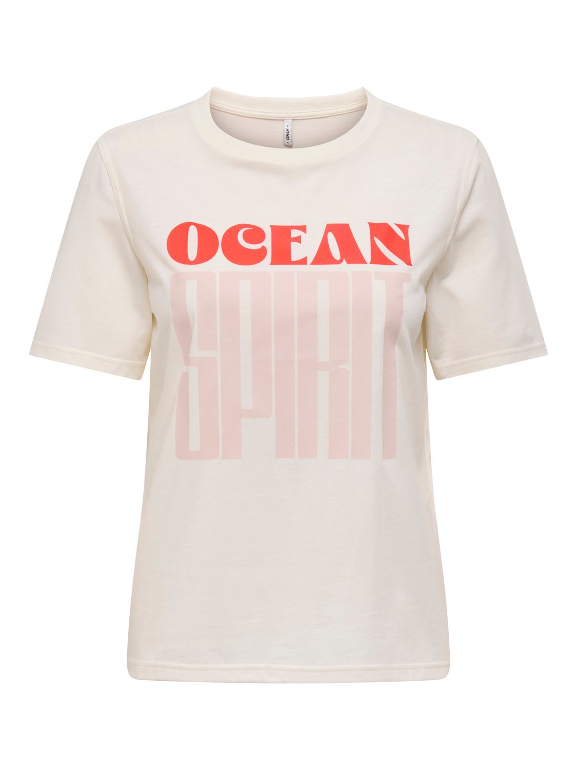 Only ONLABELONE S/S WORD TOP BOX JRS Cloud Dancer/Spirit 15349954