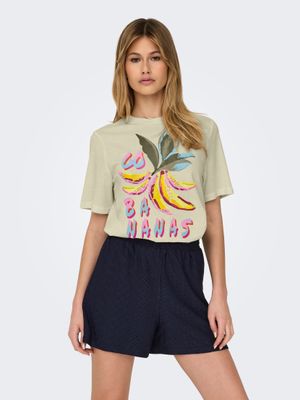 Only ONLBLINIS LIFE S/S FRUIT TOP BOX JR: Lemon Icing/Cuba bananas 15320615