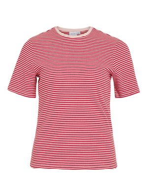 Vila VIHERTA S/S T-SHIRT Racing Red/Stripes 14112103