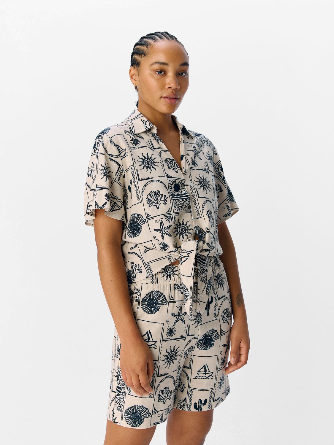 Object OBJEMBER RE S/S TIE SHIRT 139 Sandshell/Sky captai 23046801