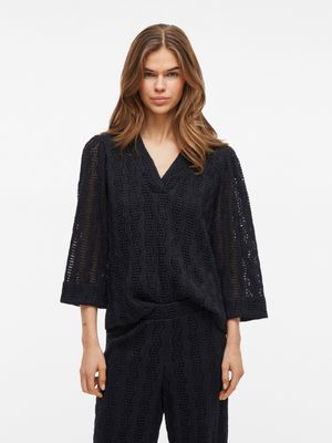 Vila VILUMENA V-NECK 3/4 TOP Black Beauty 14103890