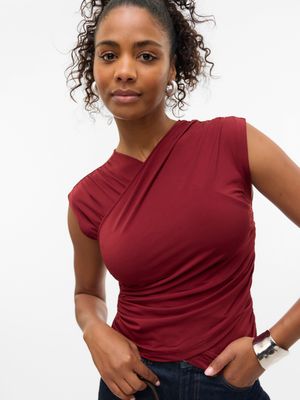 Vero Moda VMDAISY SL V-NECK TOP JRS GA Syrah 10329334