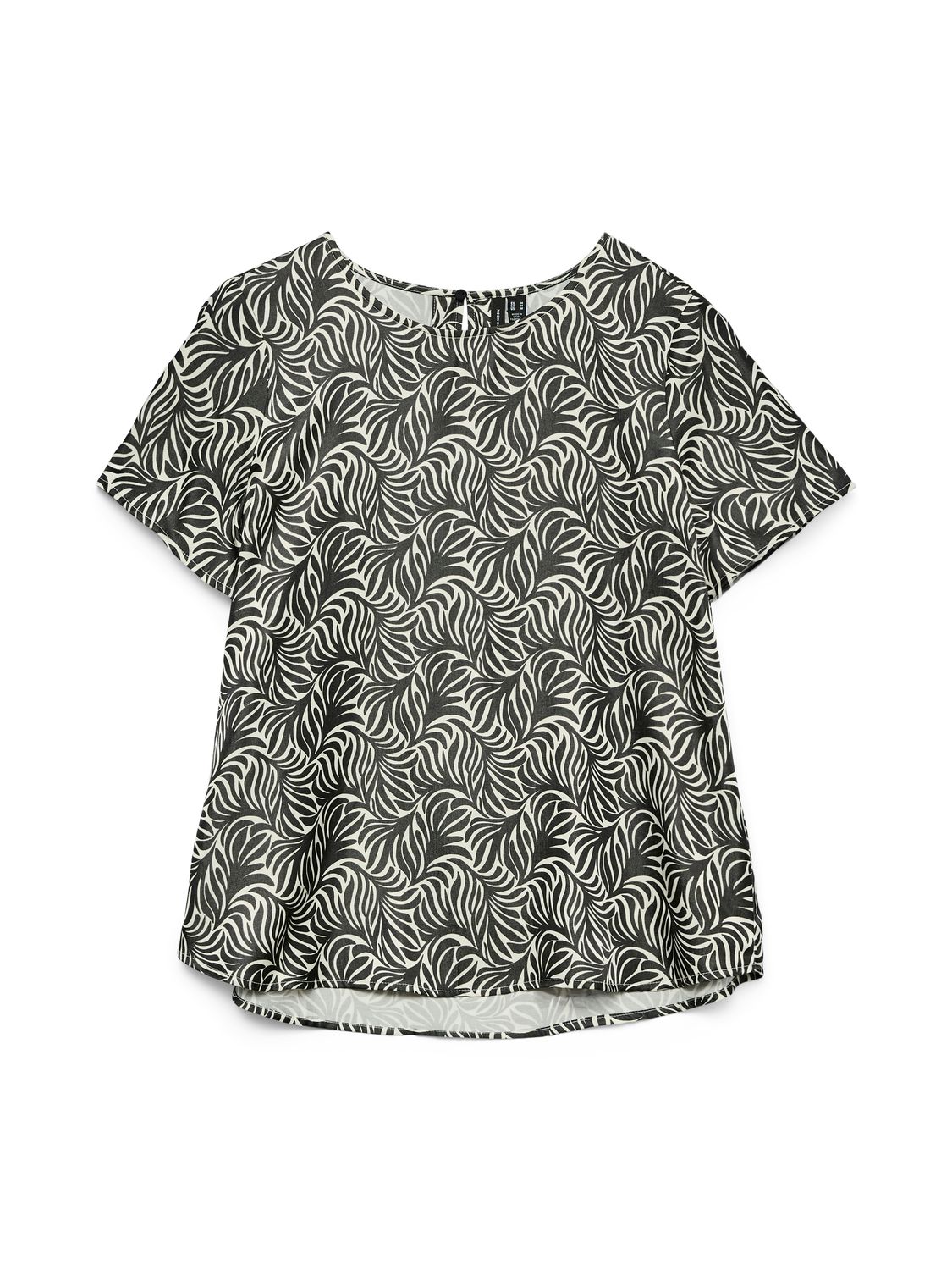 Vero Moda VMVINA SS O-NECK TOP WVN GA Birch/Black graphic 10336804