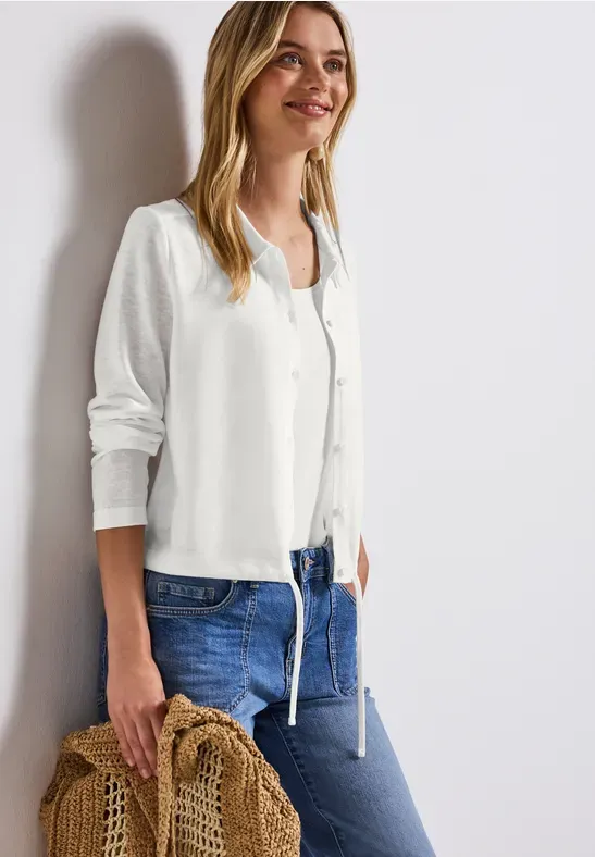 Street One fake linen short jacket off white A323542