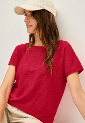 Cecil TOS Solid Structure T-Shirt glazed apple red B323524