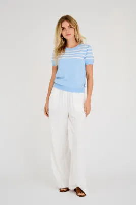 Aview Ulla knit pullover Light blue/White stripe AV4896