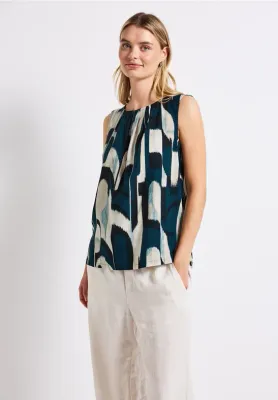 Street One LTD QR Blousetop w pleat detai tide blue A345893