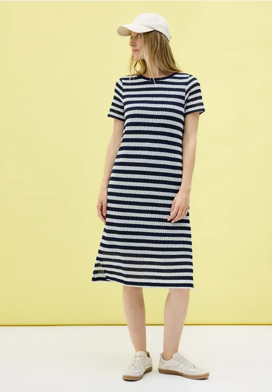 Cecil Ajour Stripe Dress urban navy blue B144553