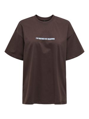 Only ONLVIVVI LIFE S/S LOVELY TOP JRS Seal Brown/Coffee 15346761