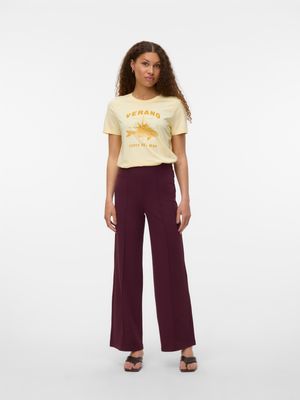 Vero Moda VMBECKY HW WIDE PULL ON PANT NOOS Winetasting 10257168