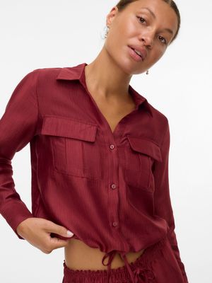 Vero Moda VMTOMA LS TIE SHIRT WVN Syrah 10329452