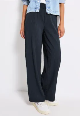 Street One Wide Leg Crinkle Structure deepwater blue A379545