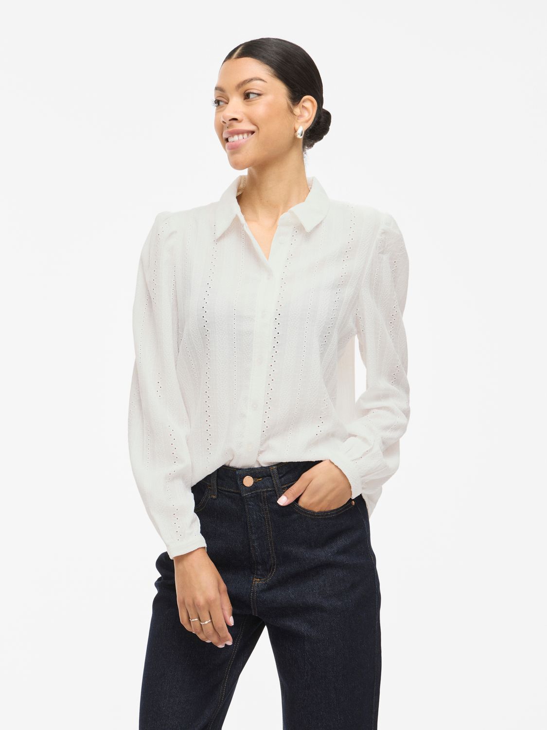 Vila VIZANIA L/S SHIRT - NOOS Cloud Dancer 14107476