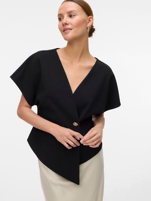 Vero Moda VMSONJA SS V-NECK TOP WVN EXP Black 10339514