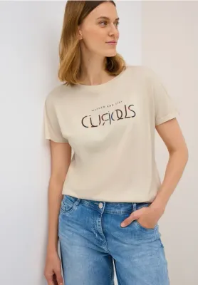 Cecil TOS Multicolor Curious FP T-Sh light beige B323705