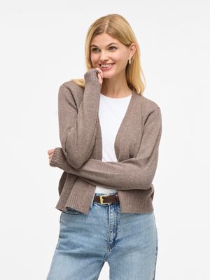 Vila VIRIL SHORT L/S KNIT CARDIGAN-NOOS Falcon/MELANGE 14060800