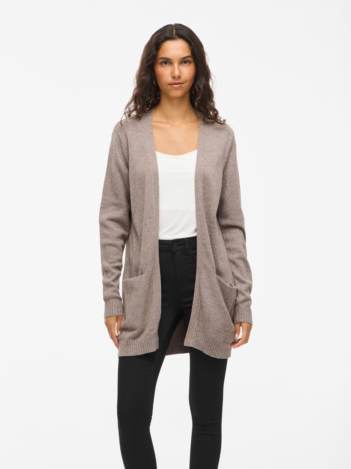 Vila VIRIL OPEN L/S KNIT CARDIGAN - NOOS Falcon/MELANGE 14044041