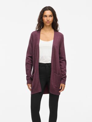 Vila VIRIL OPEN L/S KNIT CARDIGAN - NOOS Fig/DARK MELANGE 14044041