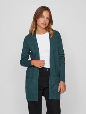 Vila VIRIL OPEN L/S KNIT CARDIGAN - NOOS Ponderosa Pine/DARK MELANGE 14044041