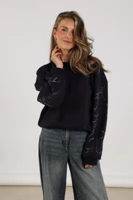 Nukus Suzanne Pullover Strass Navy NKF03000