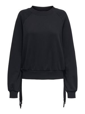 Only ONLJETT L/S O-NECK EMB. BOX SWT Black/Fringes 15355912