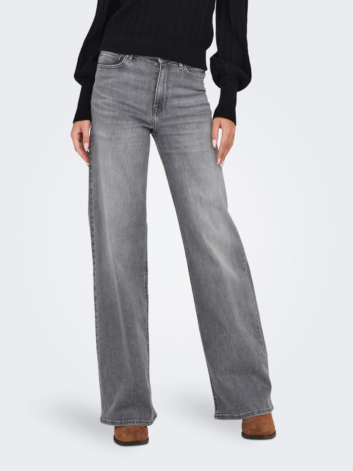 Only ONLMADISON BLUSH HW WID DNM REA0938: Light Grey Denim 15299800